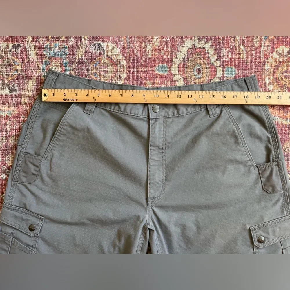 Carhartt Cargo Men’s work Shorts grey rugged flex relaxed fit rip stop size 40